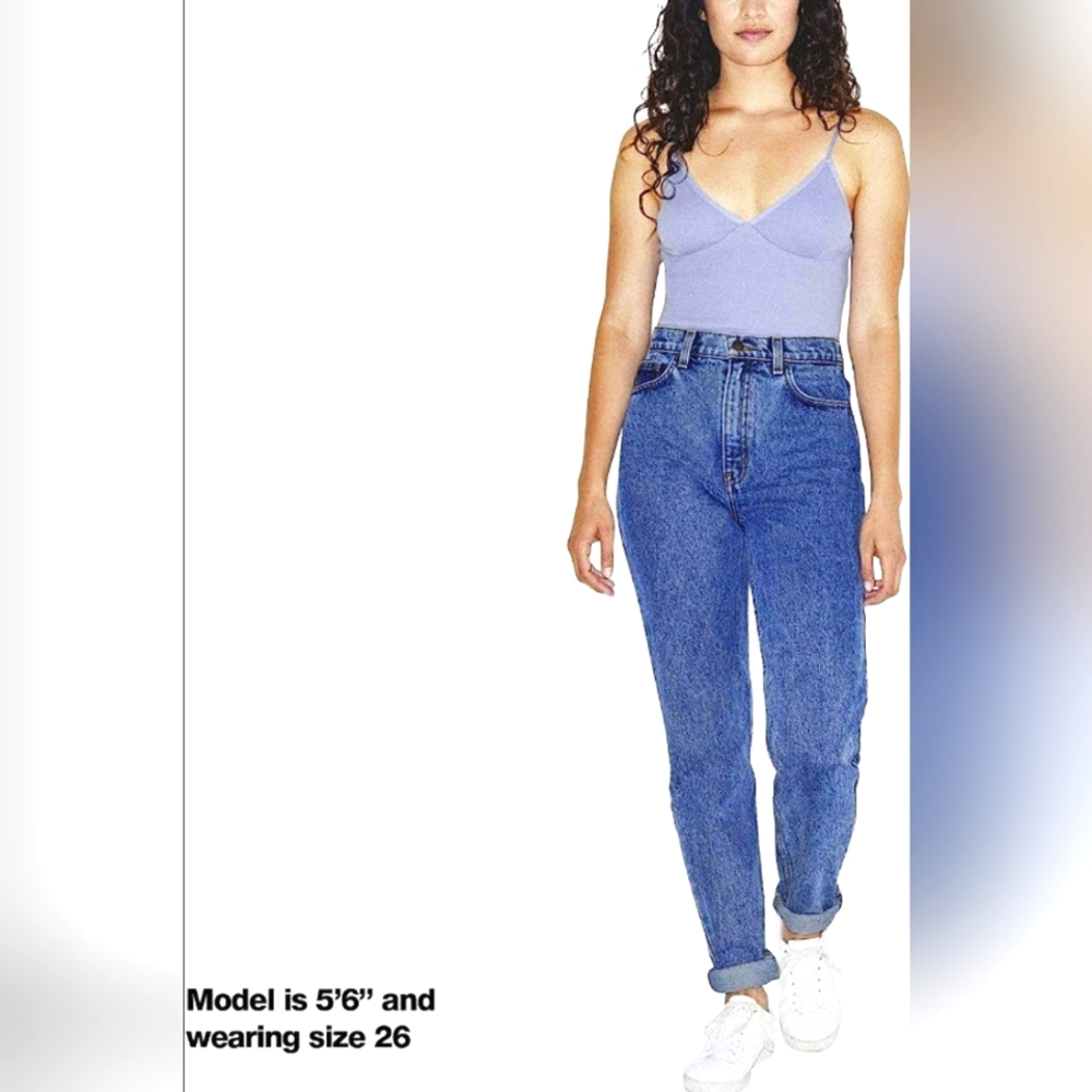 American Apparel High-Waist Jeans Color- Medium Marble Wash